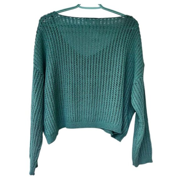 Sadie & Sage green knitted long sleeve sweater size M - Picture 3 of 3